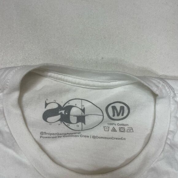 Sniper Gang Kodak Black Graphic T-shirt Men Medium White Short Sleeve - Picture 4 of 5